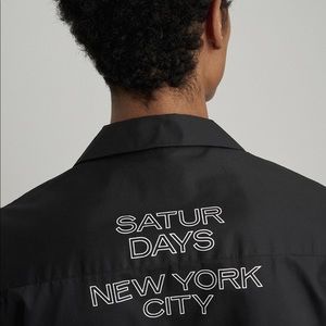 Saturday’s NYC black camp collar shirt